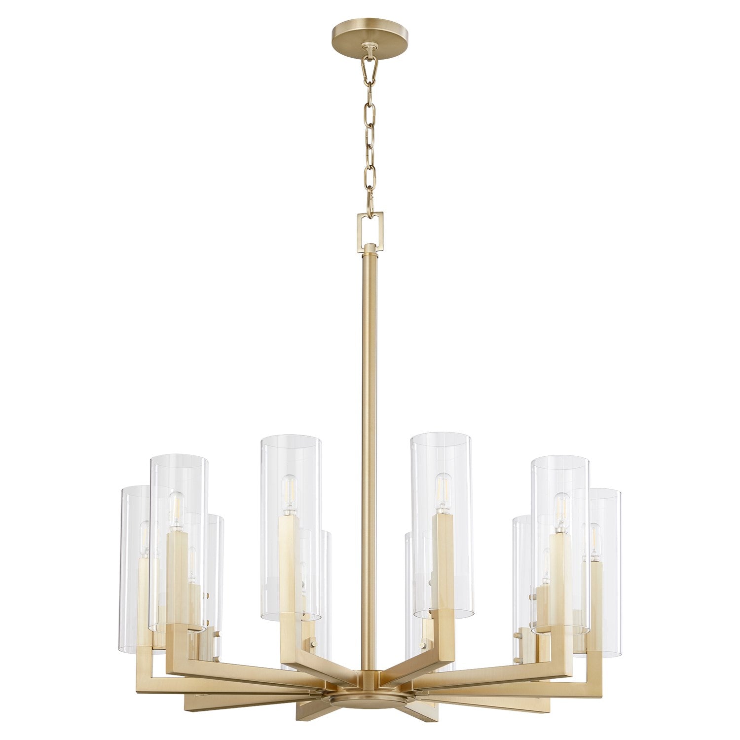Harbin 10Lt Chand - Aged Brass by Quorum