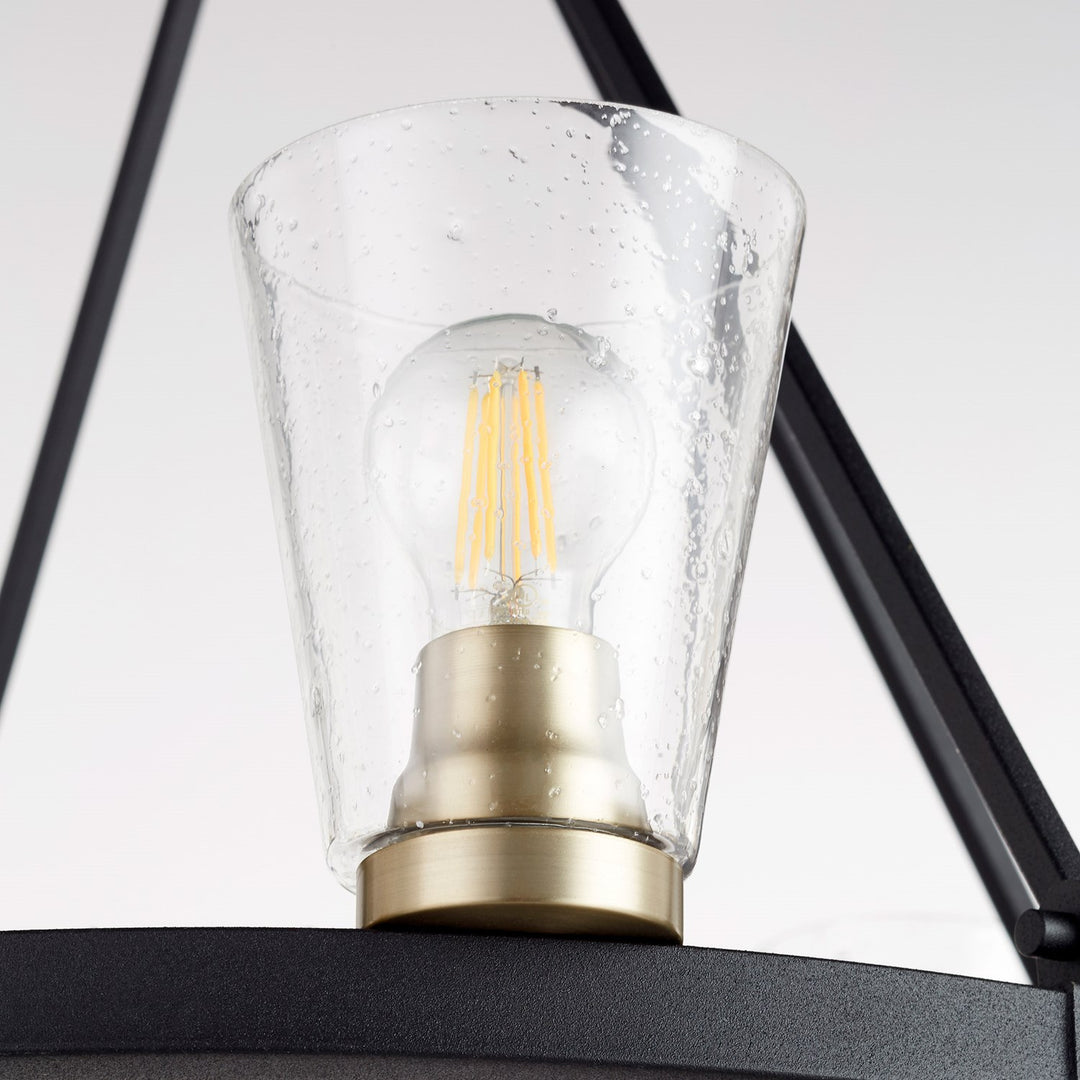 Paxton 8Lt Gold Leafass - Textured Black/Aged Brass