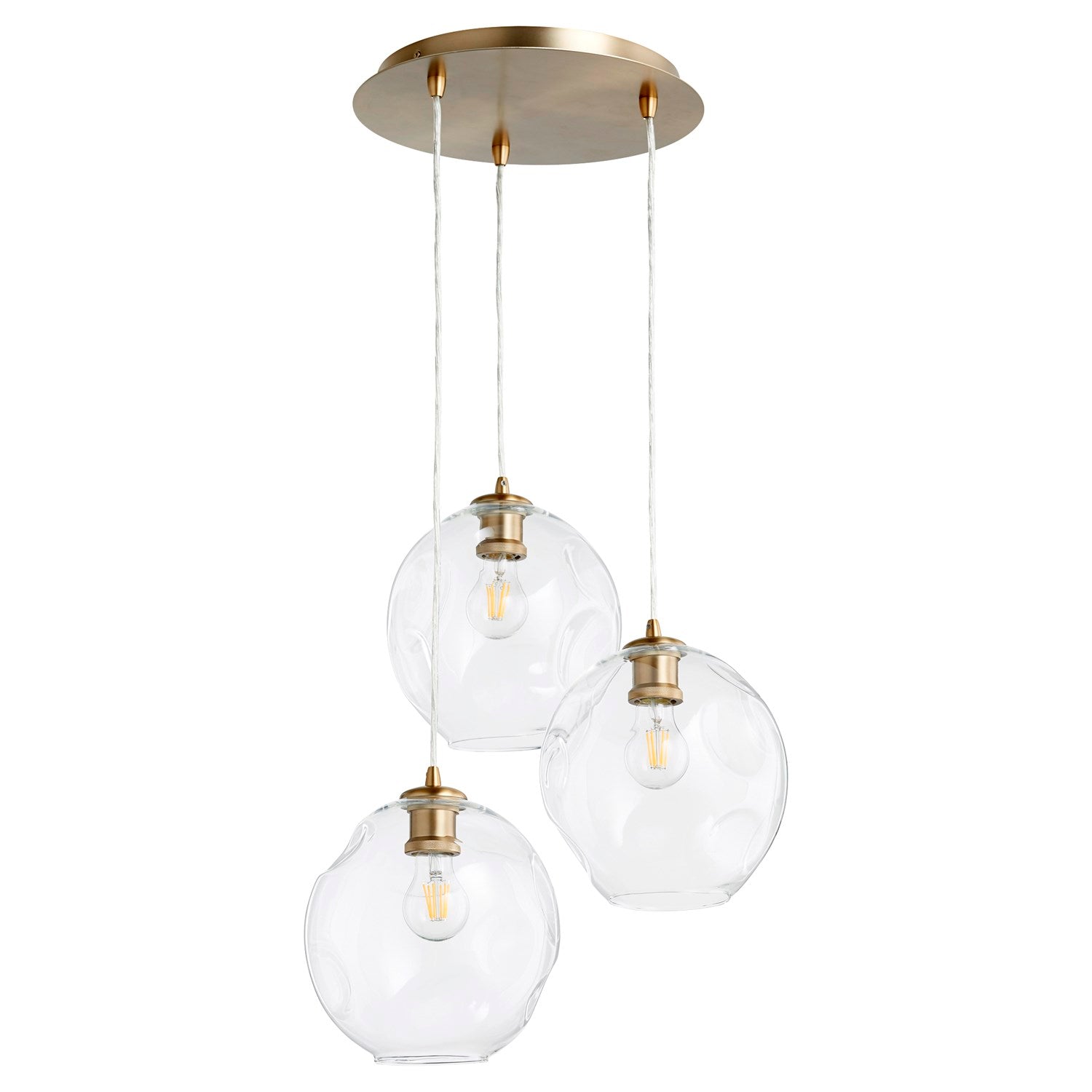 Numen 3Lt Pendantd - Aged Brass by Quorum