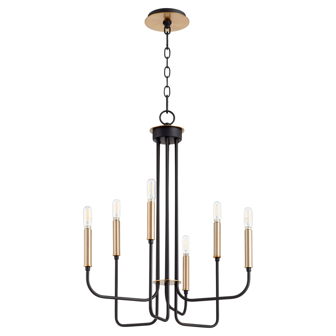 Hope 6Lt Chand - Textured Black/Aged Brass by Quorum