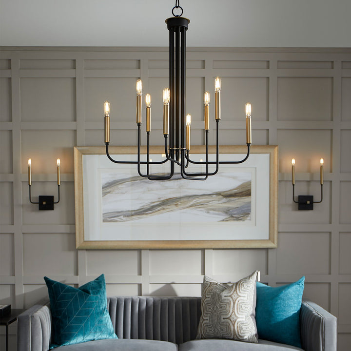 Hope 8Lt Chand - Textured Black/Aged Brass