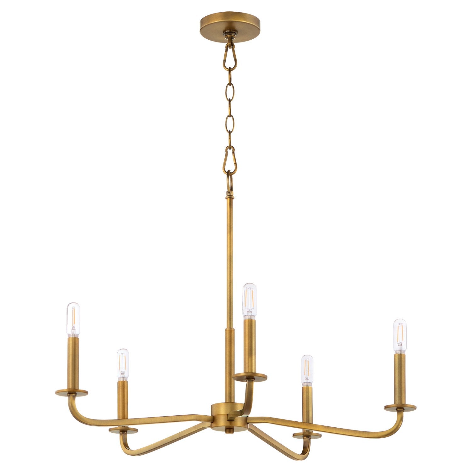 Rutherford 5Lt Chandelier - Brushed Brass by Quorum