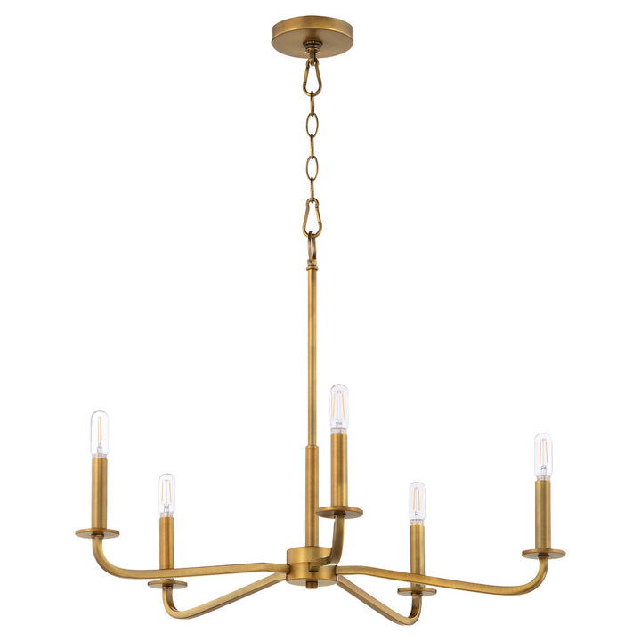 Rutherford 5Lt Chandelier - Brushed Brass by Quorum