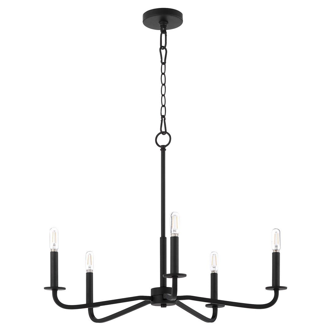 Rutherford 5Lt Chandelier - Matte Black by Quorum