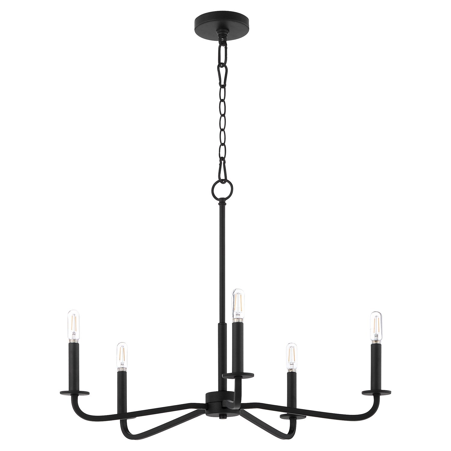 Rutherford 5Lt Chandelier - Matte Black by Quorum