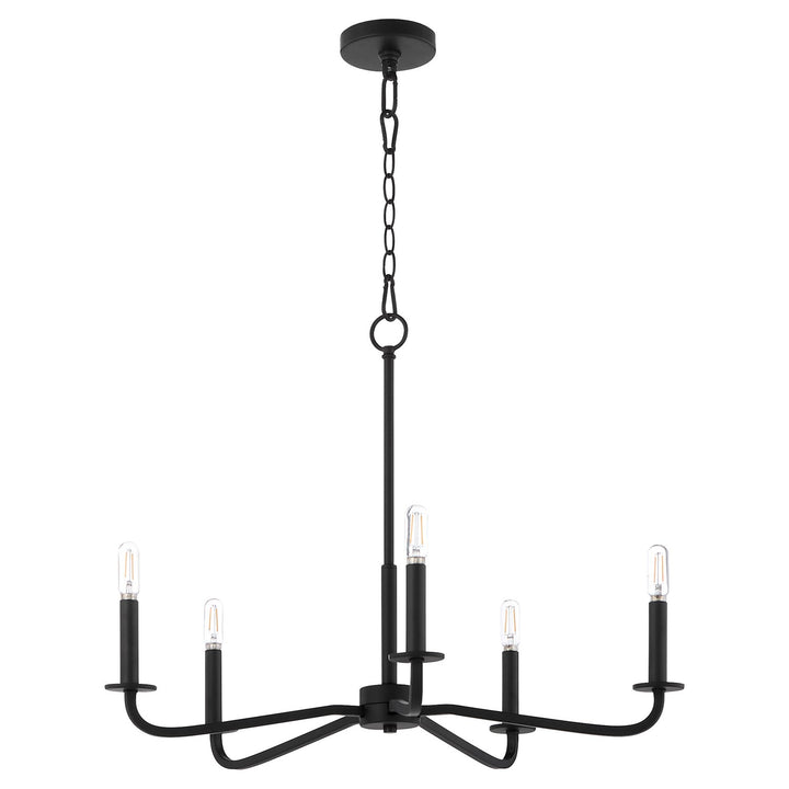 Rutherford 5Lt Chandelier - Matte Black by Quorum