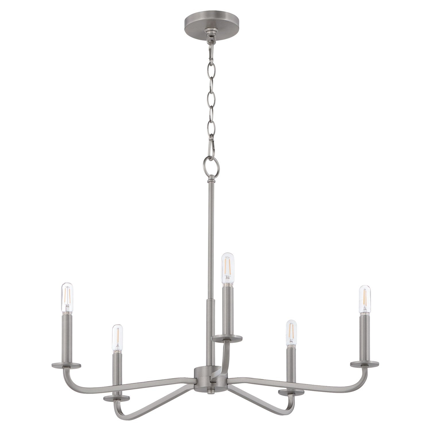 Rutherford 5Lt Chandelier - Satin Nickel by Quorum