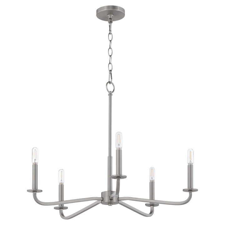 Rutherford 5Lt Chandelier - Satin Nickel by Quorum