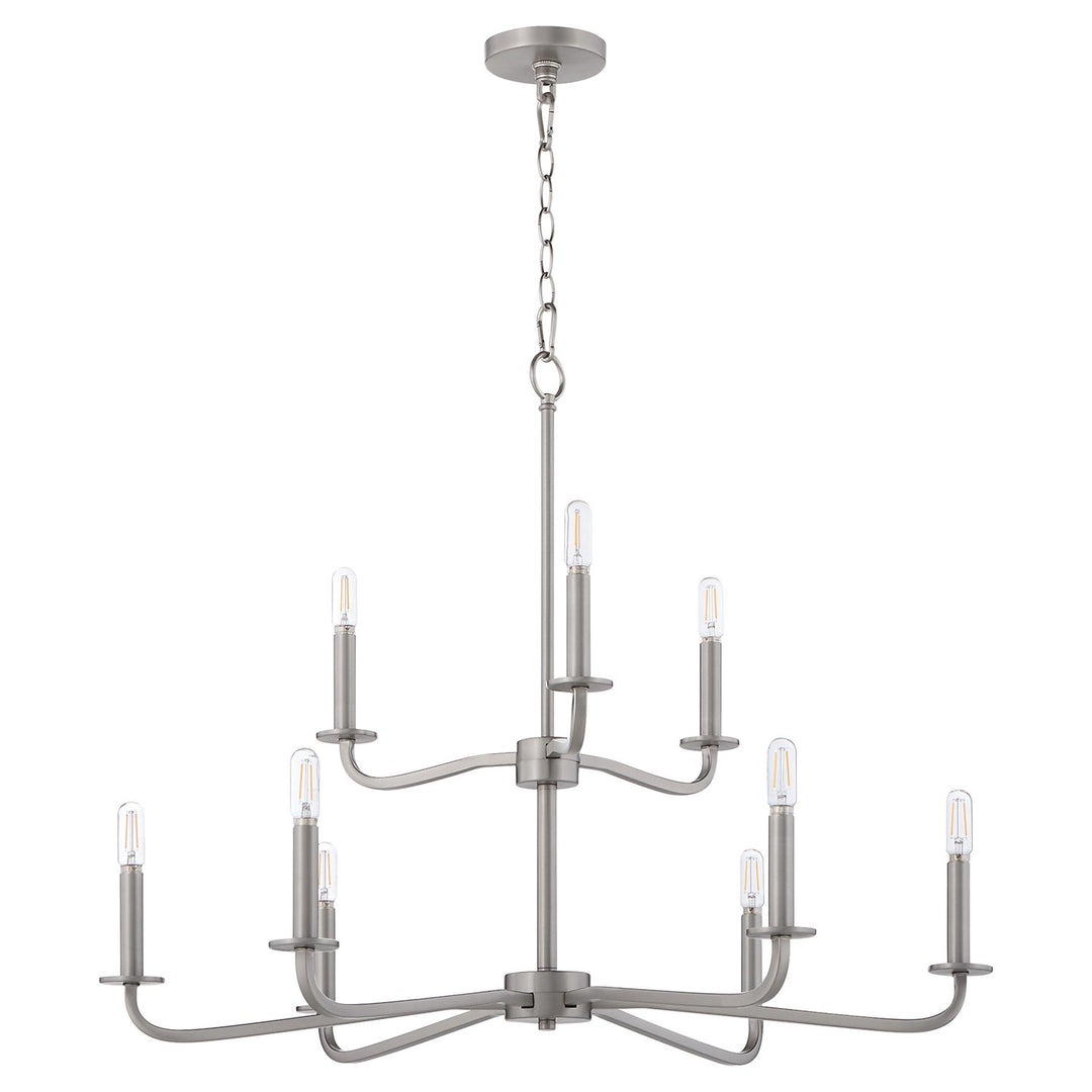 Rutherford 9Lt Chandelier - Satin Nickel by Quorum