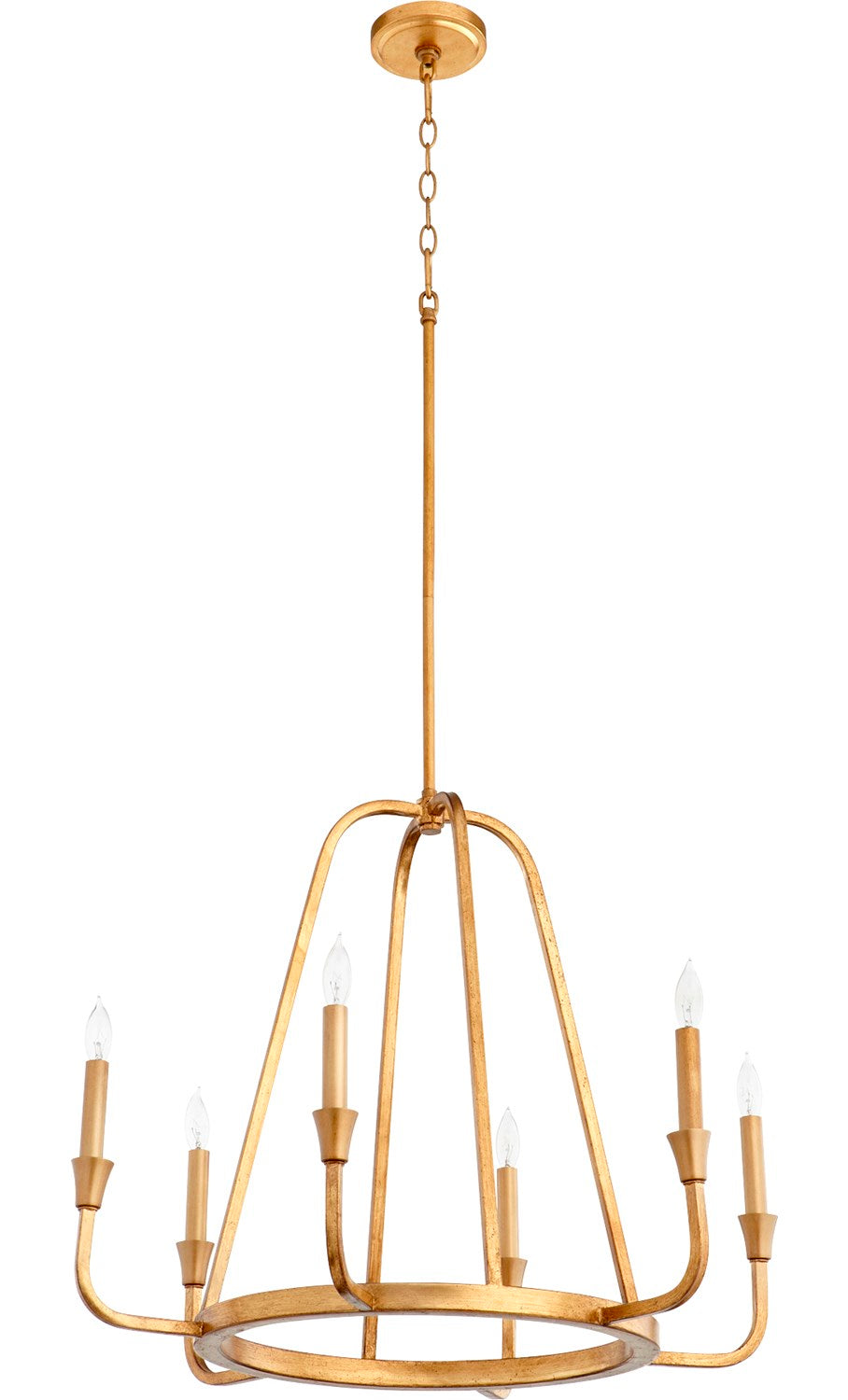 Marquee 6Lt Chand - Gold Leaf by Quorum