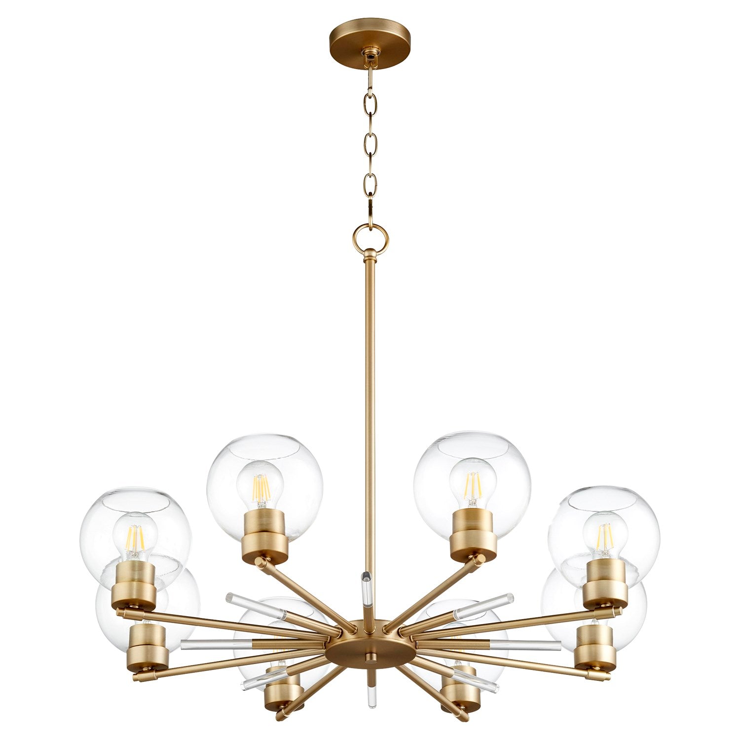 Vol‡n 8Lt Chand - Aged Brass by Quorum
