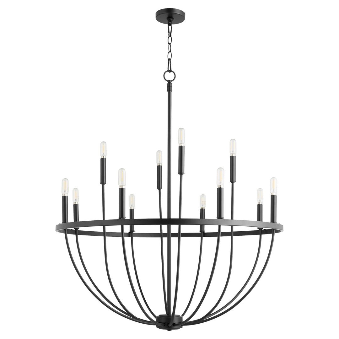Tribute 12Lt Chand - Matte Black by Quorum