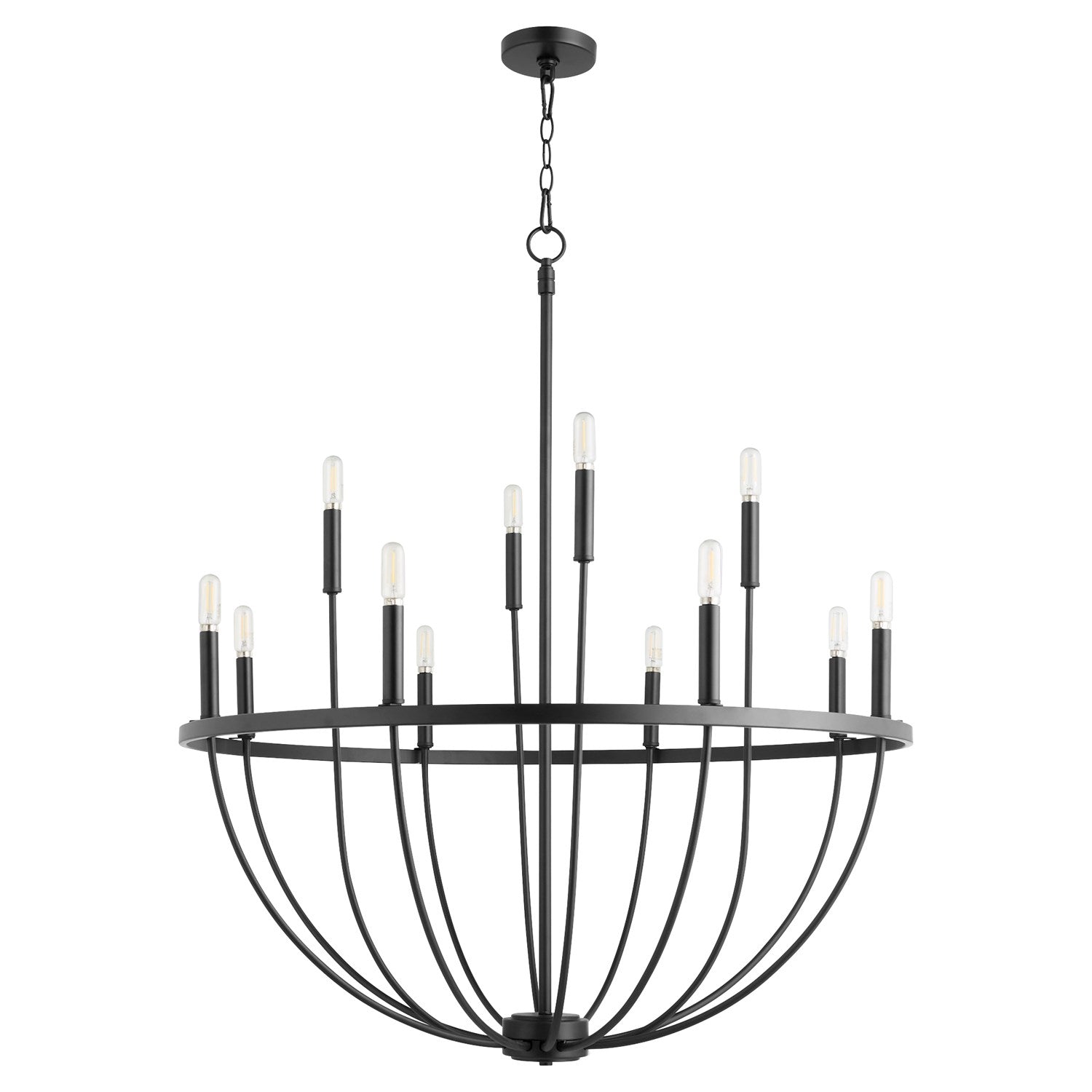 Tribute 12Lt Chand - Matte Black by Quorum