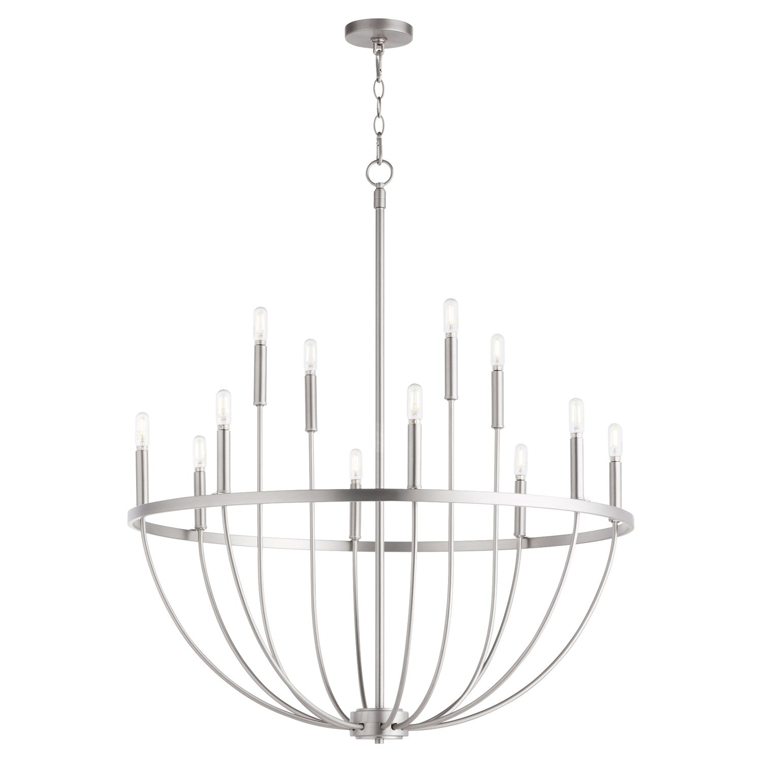 Tribute 12Lt Chand - Satin Nickel by Quorum