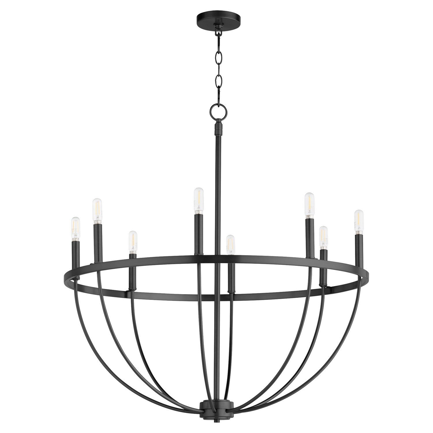Tribute 8Lt Chand - Matte Black by Quorum