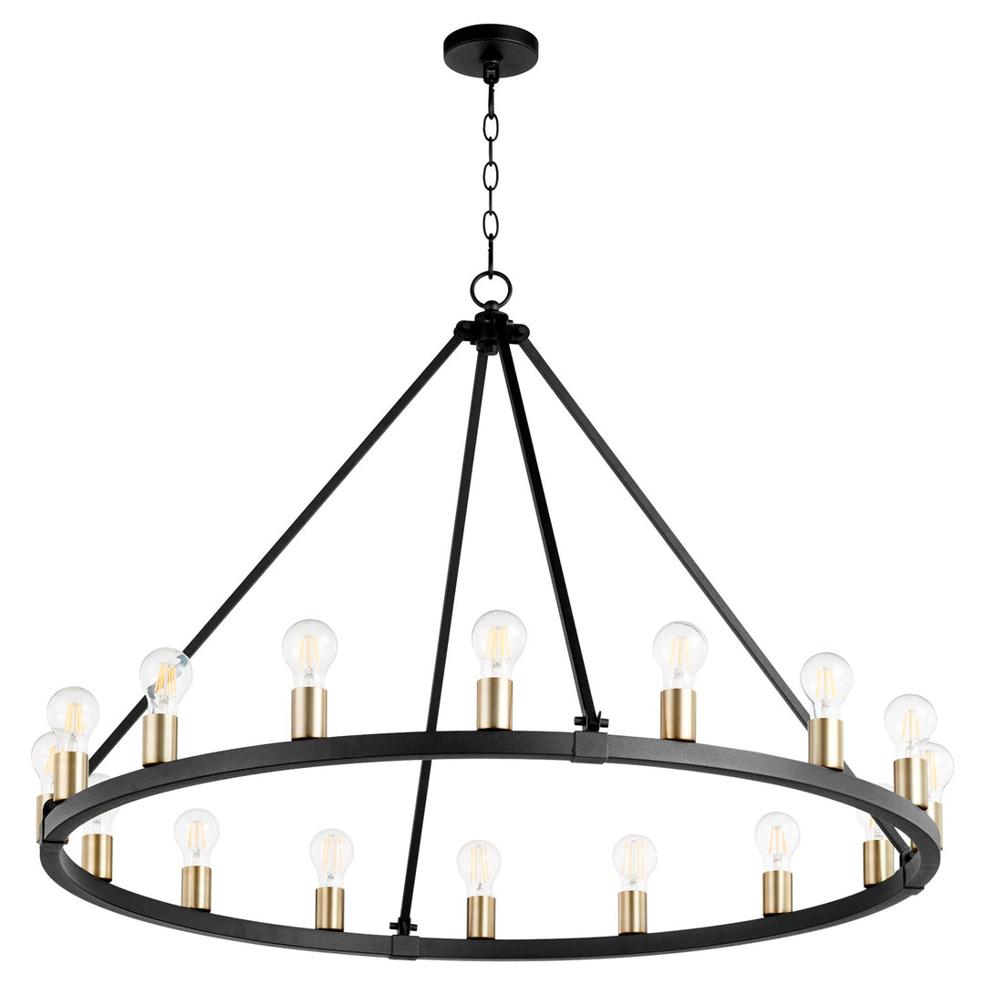 Paxton 16Lt - Textured Black/Aged Brass by Quorum