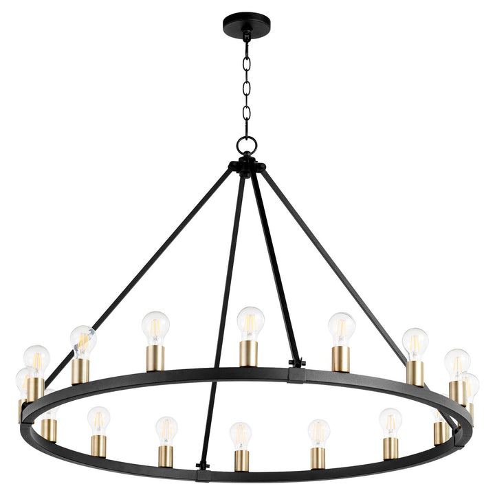 Paxton 16Lt - Textured Black/Aged Brass by Quorum