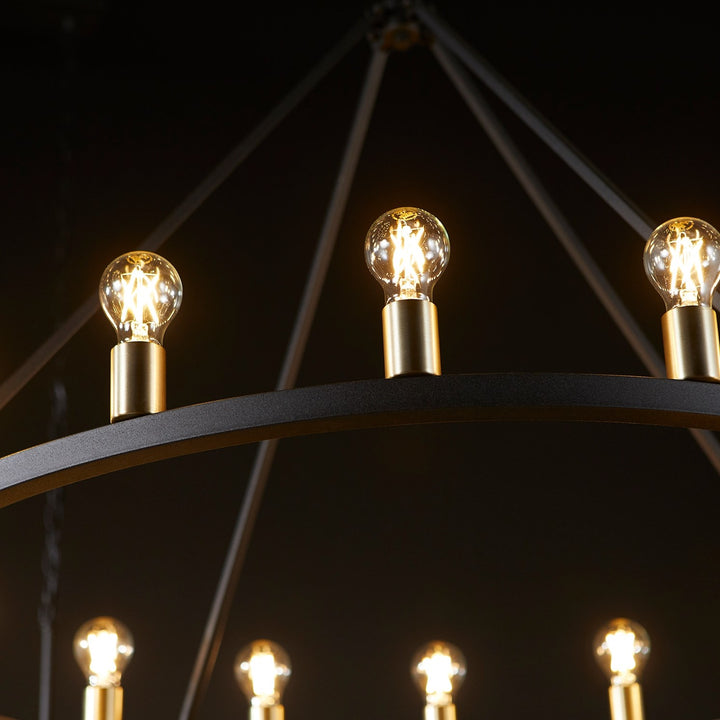 Paxton 16Lt - Textured Black/Aged Brass