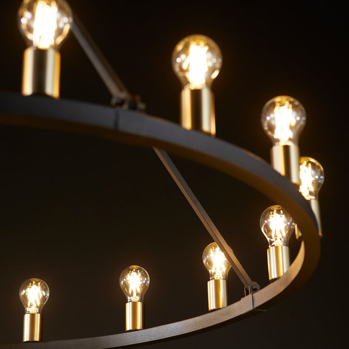 Paxton 16Lt - Textured Black/Aged Brass