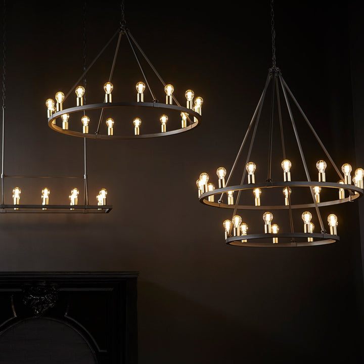 Paxton 16Lt - Textured Black/Aged Brass