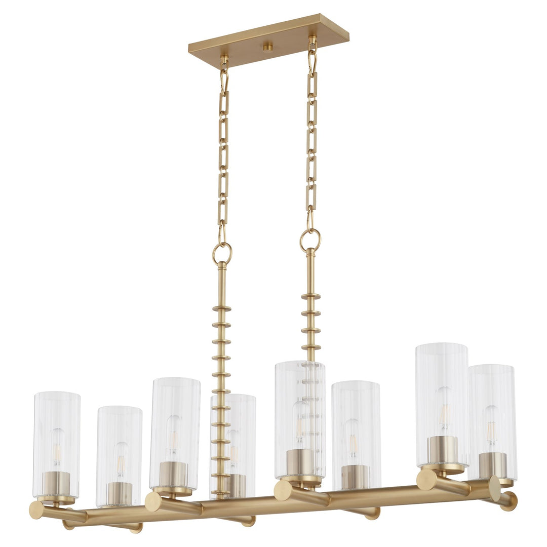 Mercier 8Lt Linear - Aged Brass by Quorum