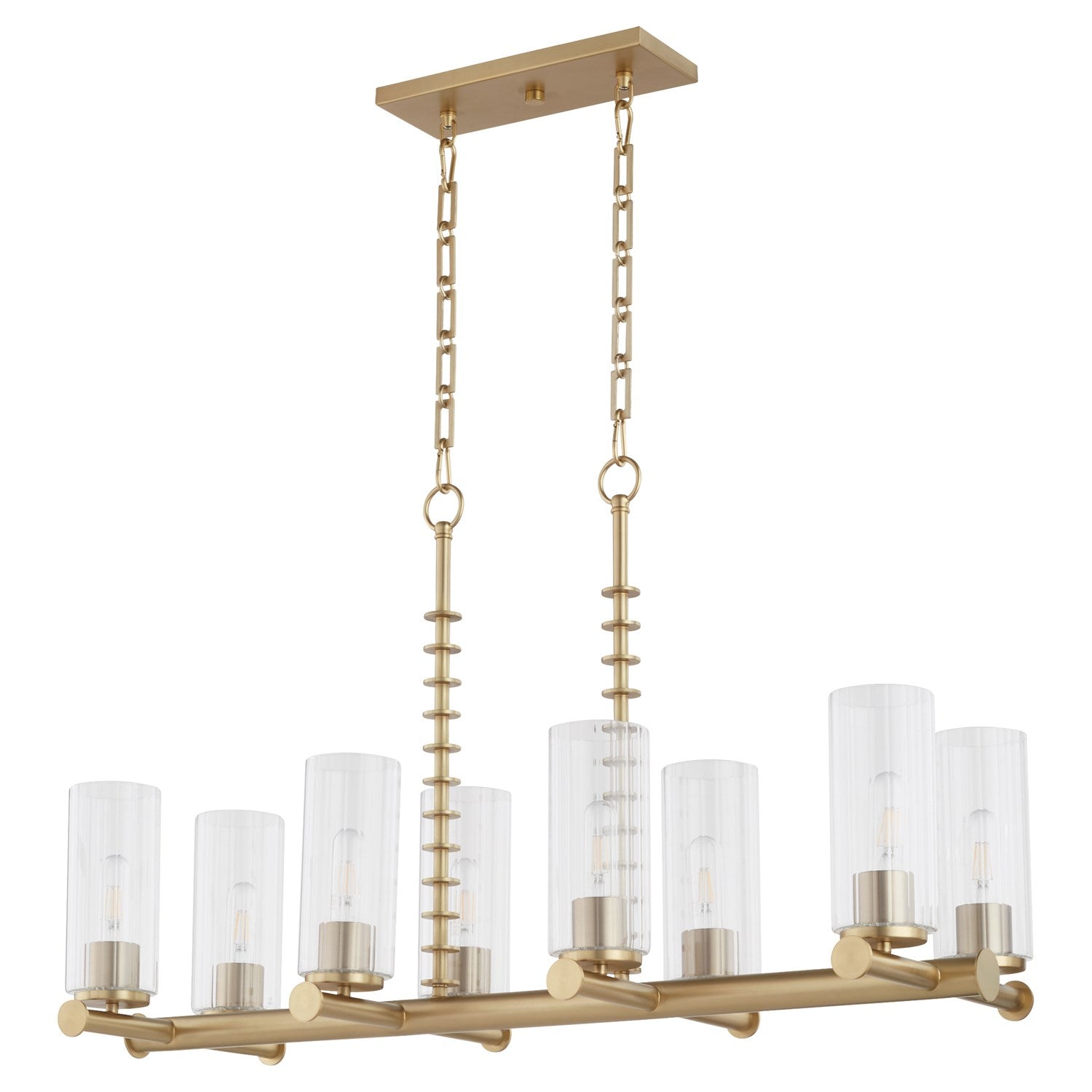 Mercier 8Lt Linear - Aged Brass by Quorum