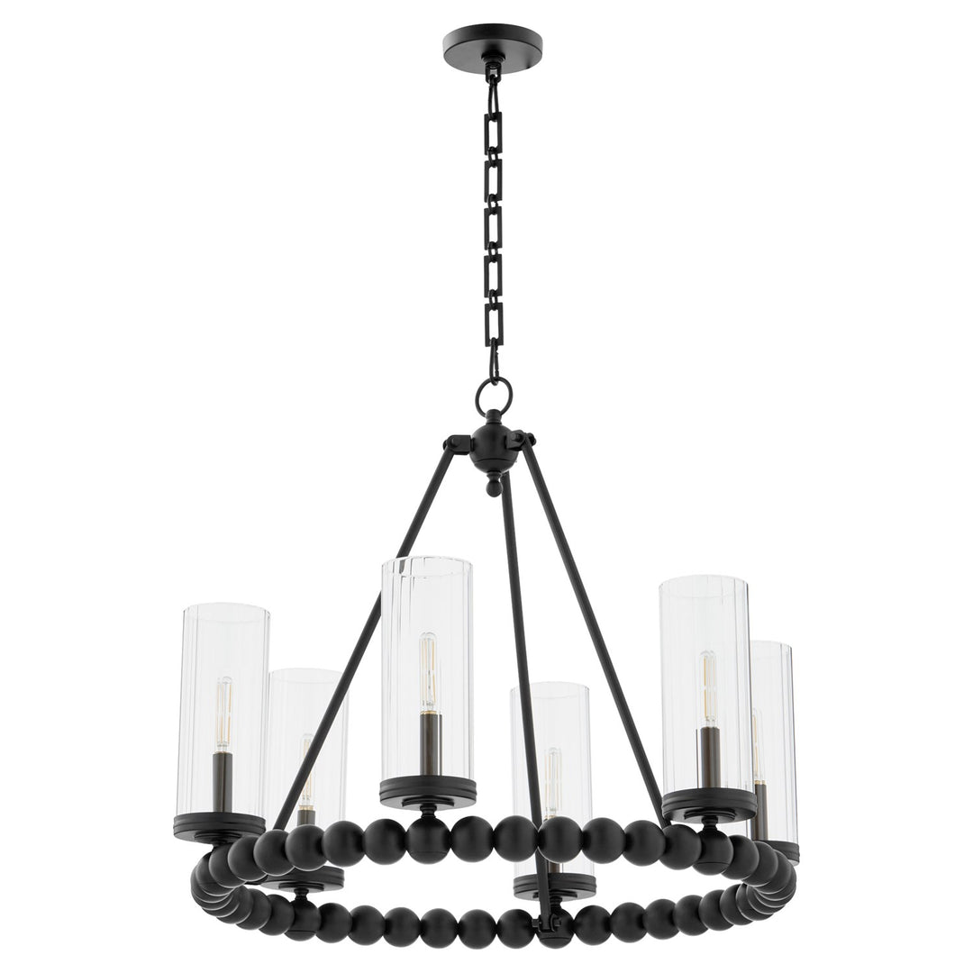 Lee Blvd 6Lt Ring Ch - Matte Black by Quorum