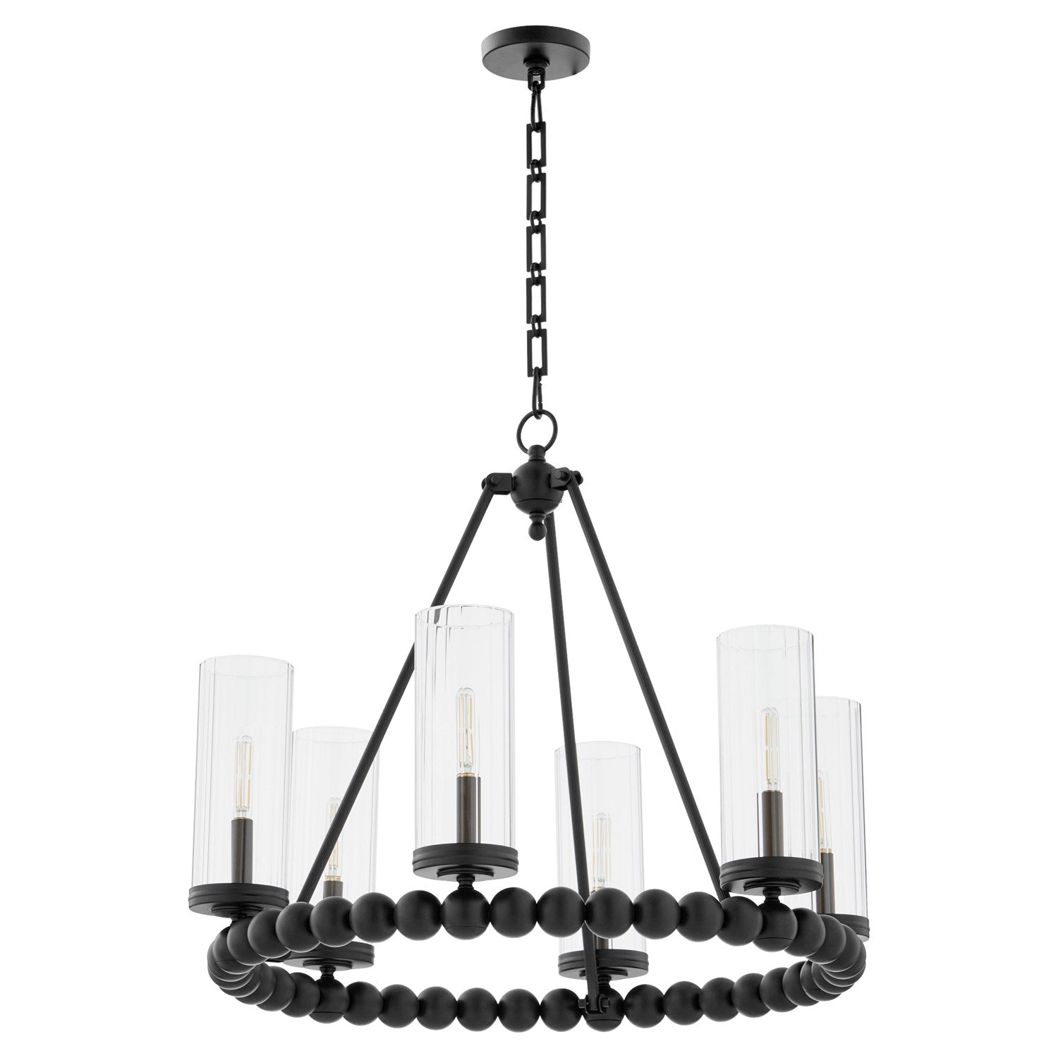 Lee Blvd 6Lt Ring Ch - Matte Black by Quorum