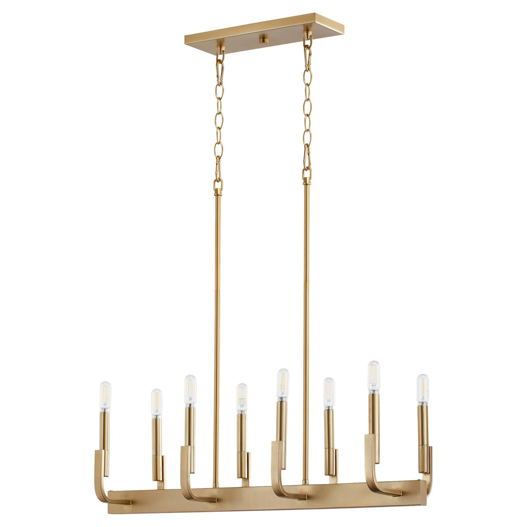 Tempo 8Lt Linear - Aged Brass by Quorum