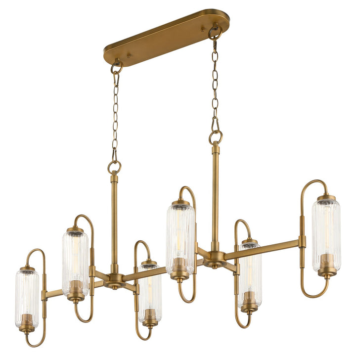 Whiteitmire 6Lt Linear - Brushed Brass by Quorum