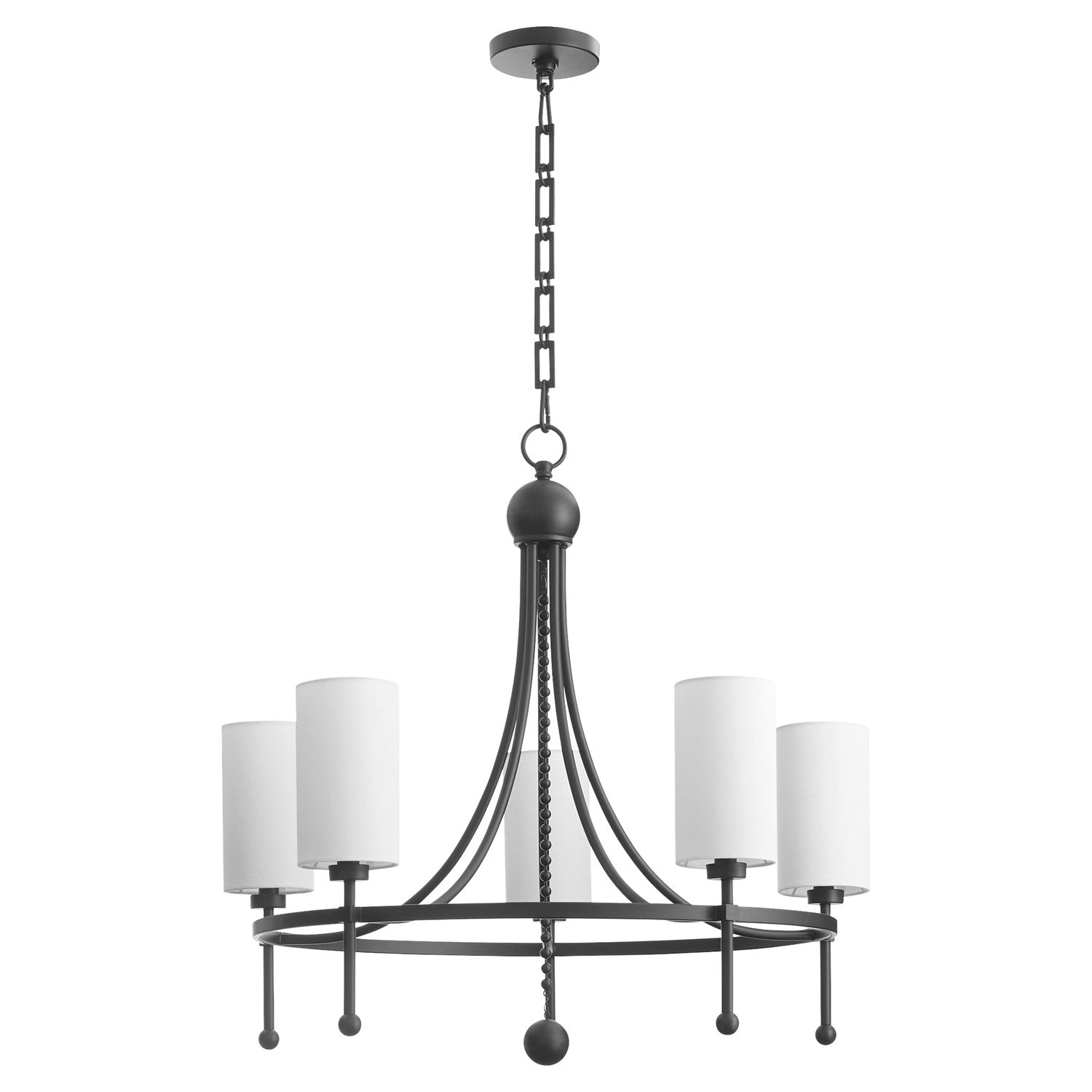 Lee Blvd 5Lt Bead Ch - Matte Black by Quorum