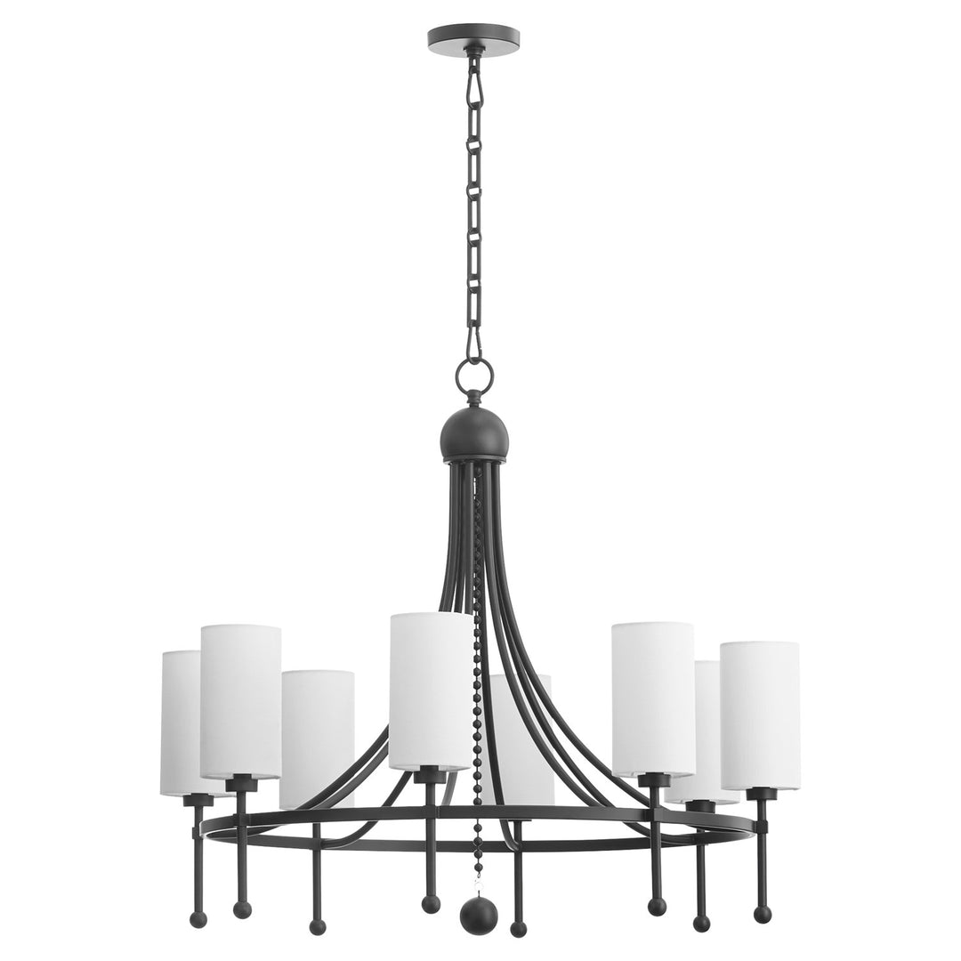 Lee Blvd 8Lt Bead Ch -Matte Black by Quorum