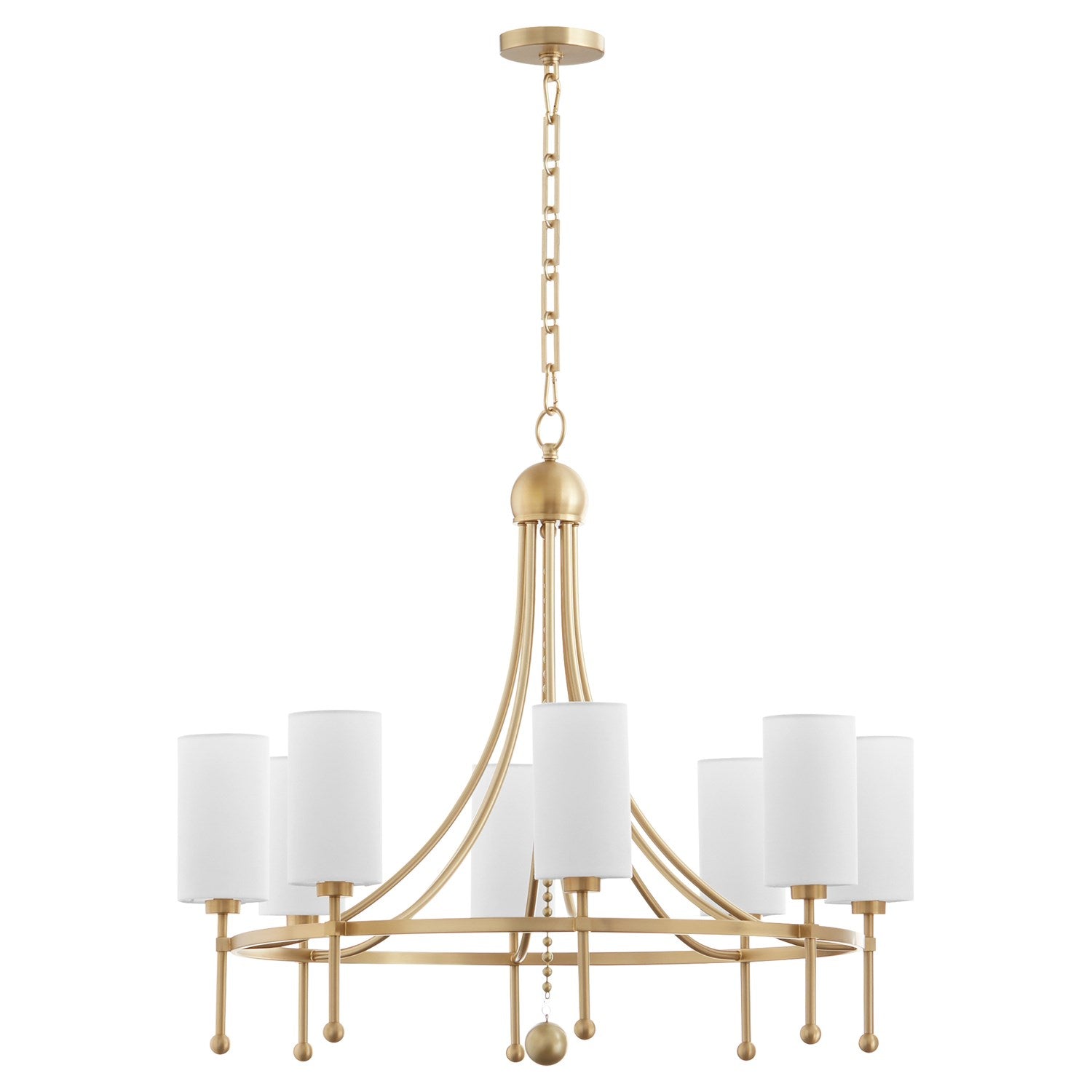 Lee Blvd 8Lt Bead Ch -Aged Brass by Quorum