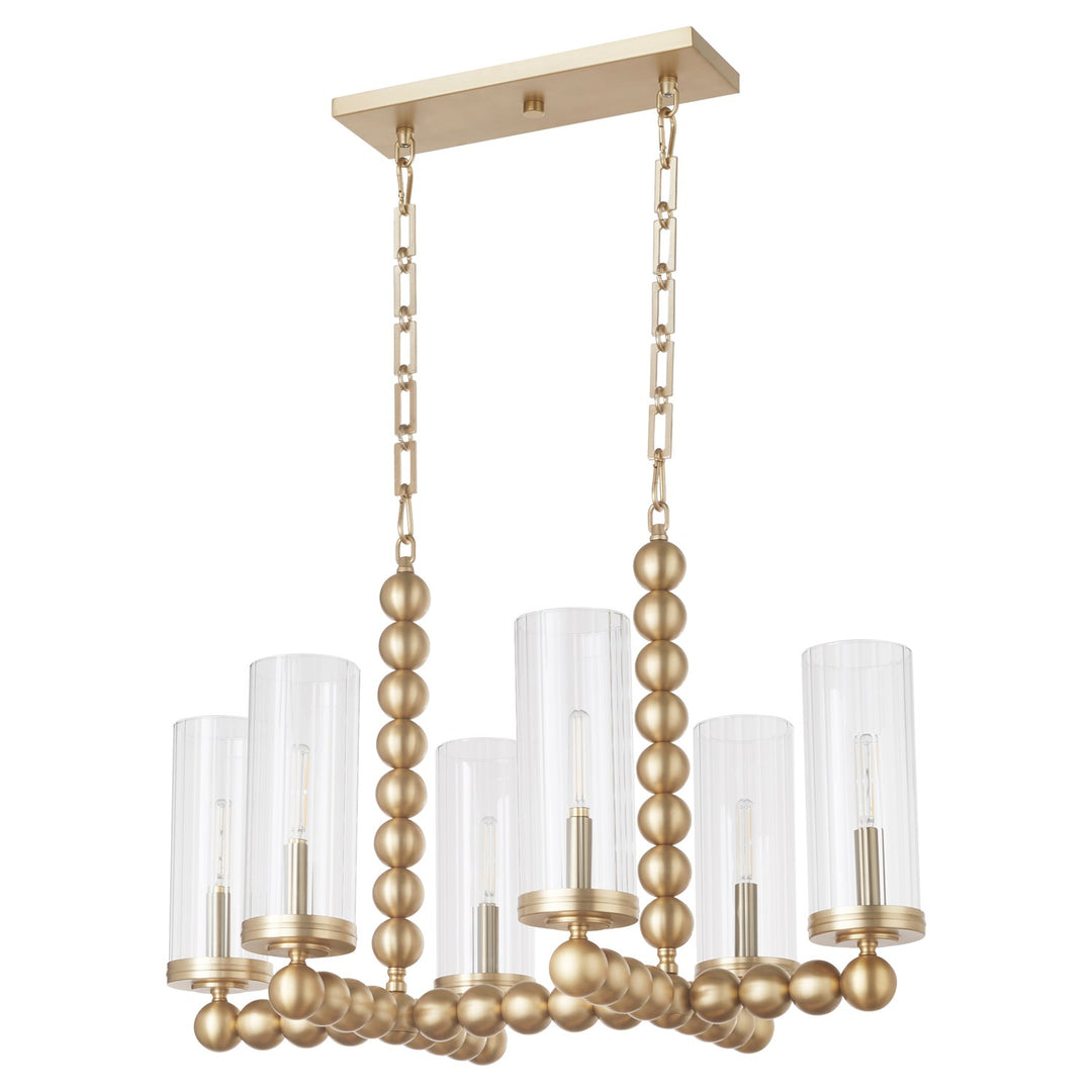 Lee Blvd 6Lt Linear - Aged Brass by Quorum