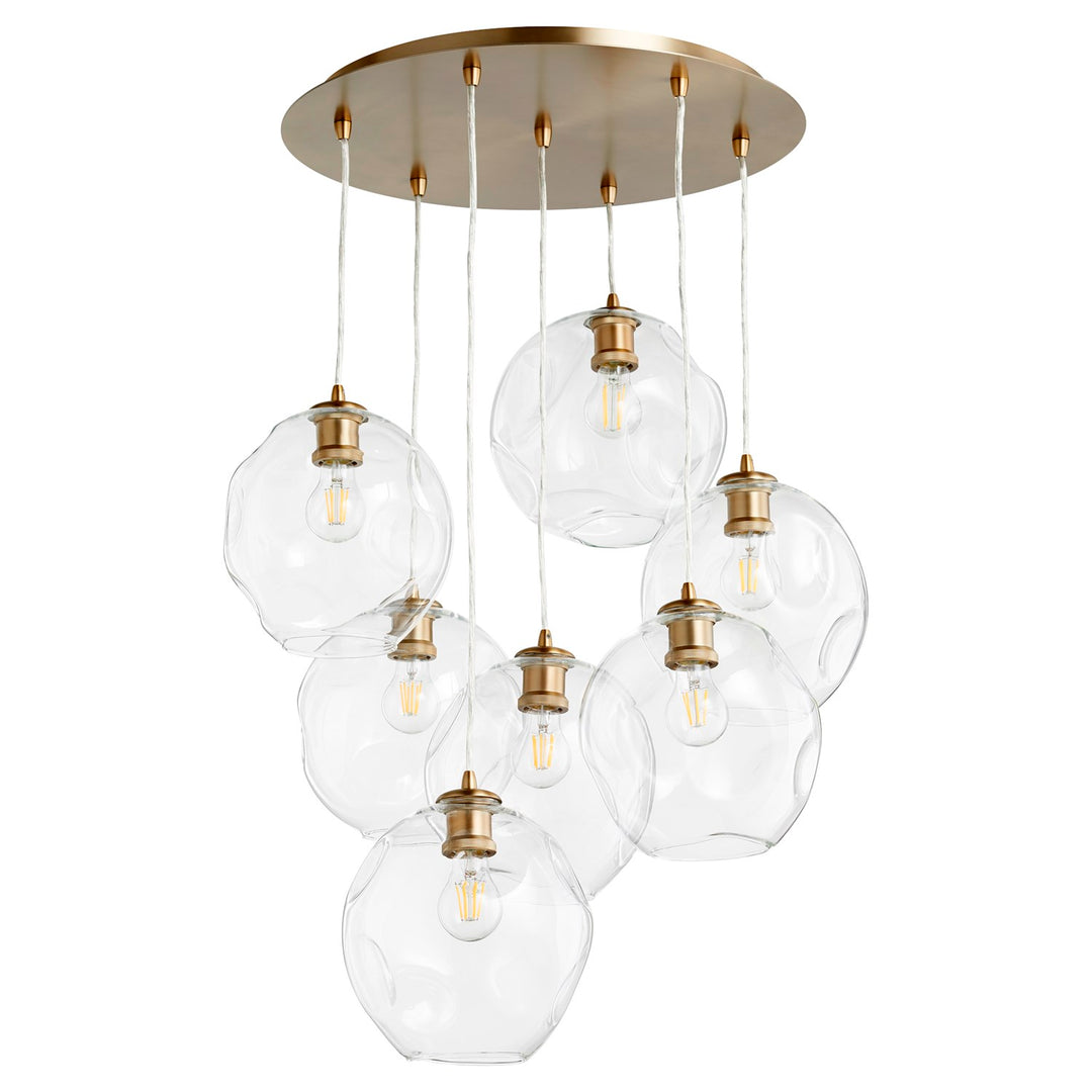 Numen 7Lt Pendantd - Aged Brass by Quorum