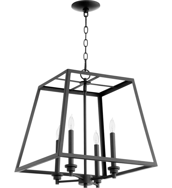 18" 4Lt Damp Pendantd - Textured Black by Quorum