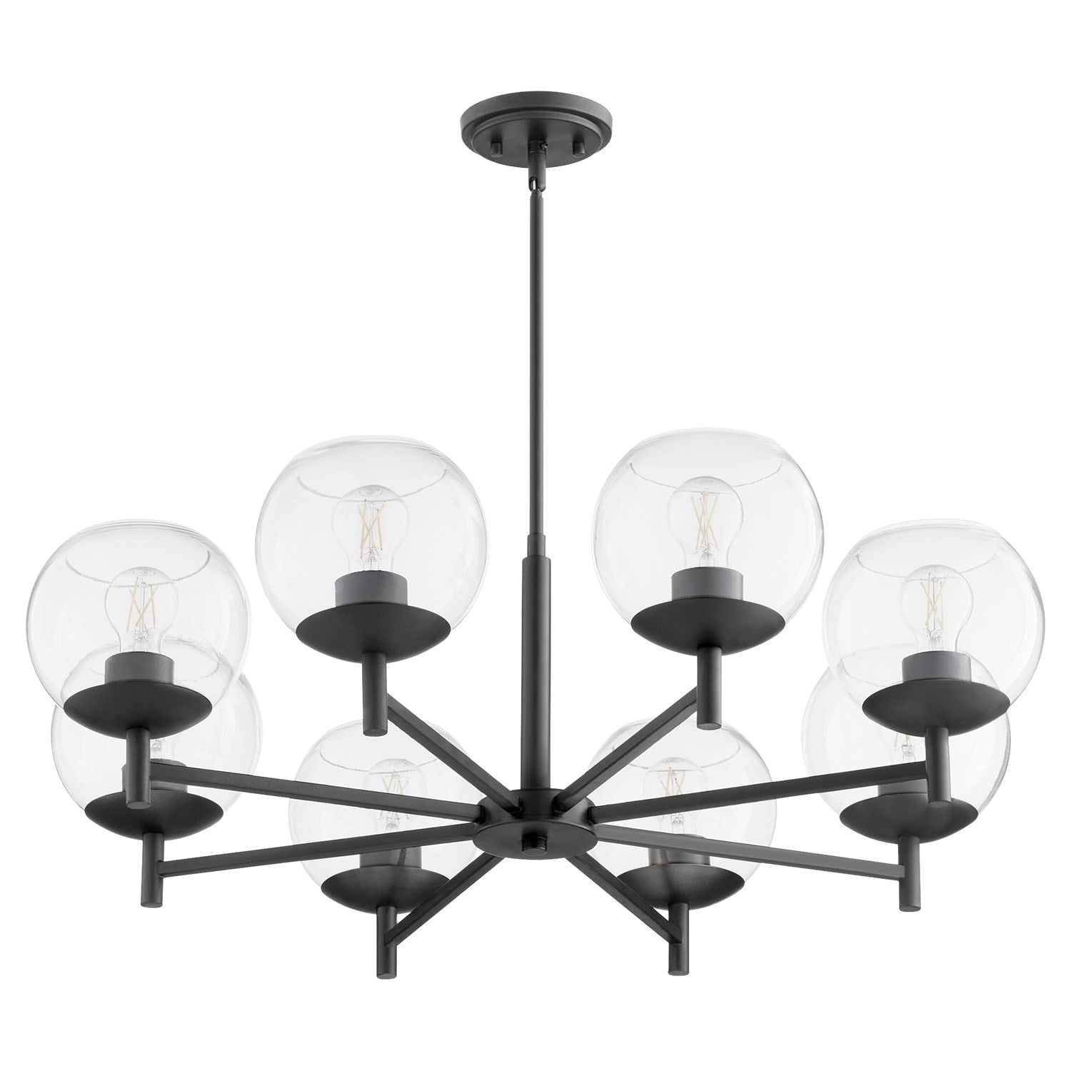 Lyon 8Lt Chand - Matte Black by Quorum