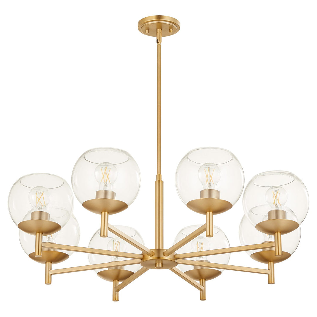 Lyon 8Lt Chand - Aged Brass by Quorum