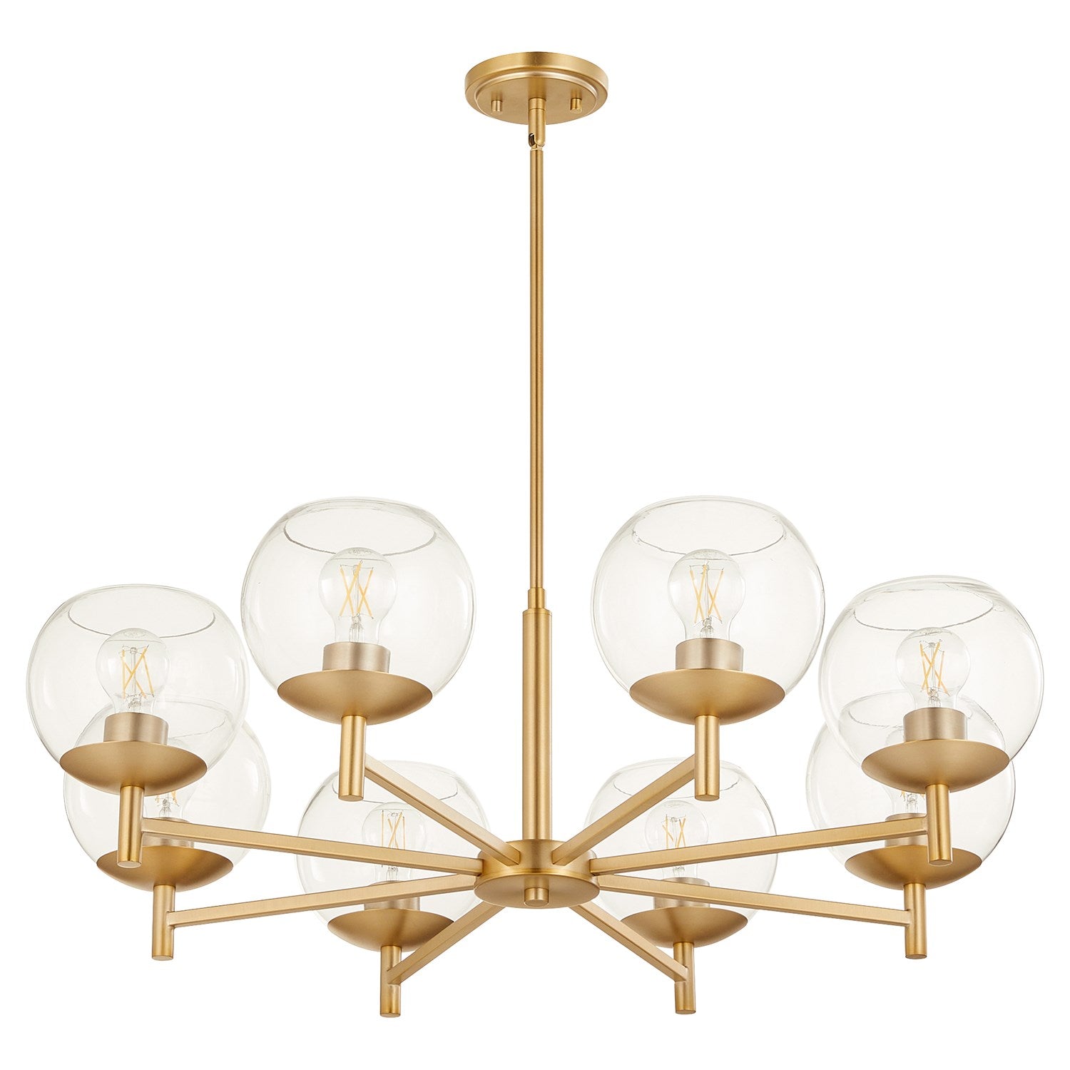 Lyon 8Lt Chand - Aged Brass by Quorum