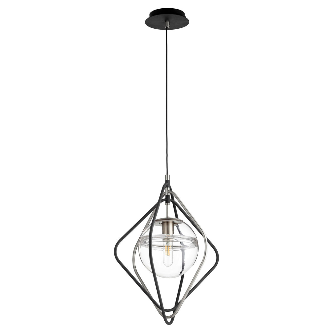 1Lt Gimatte Blackle Pendantd - Textured Black/Satin Nickel by Quorum