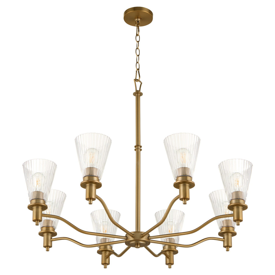 Lawton 8Lt Chand - Brushed Brass by Quorum