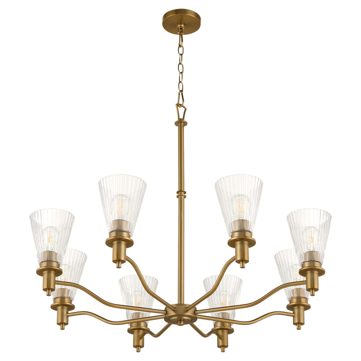 Lawton 8Lt Chand - Brushed Brass by Quorum