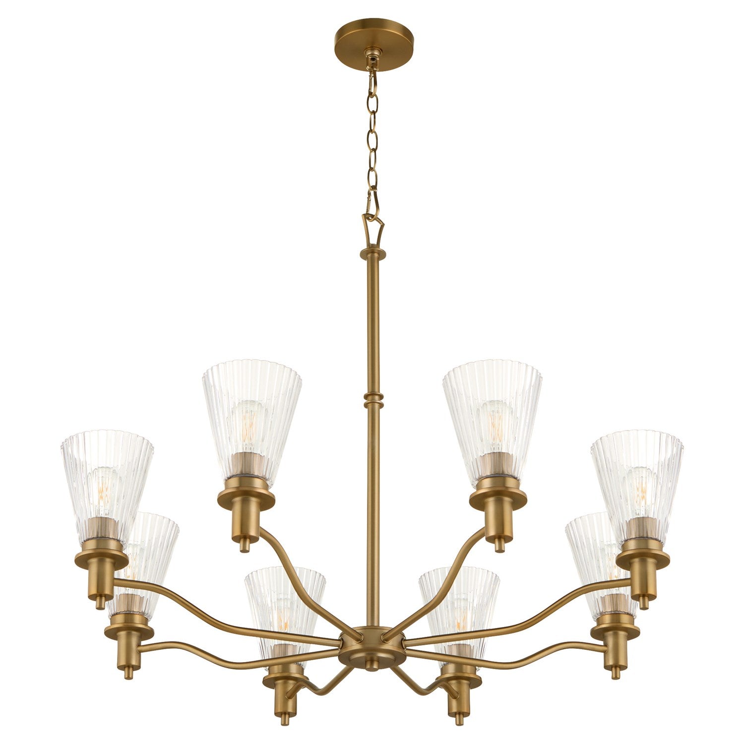 Lawton 8Lt Chand - Brushed Brass