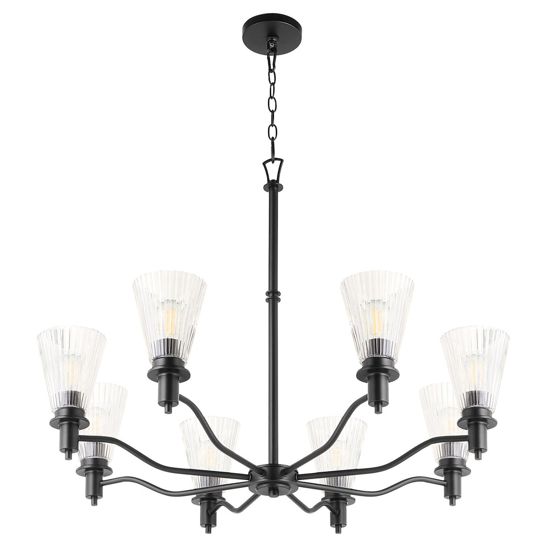 Lawton 8Lt Chand - Matte Black by Quorum