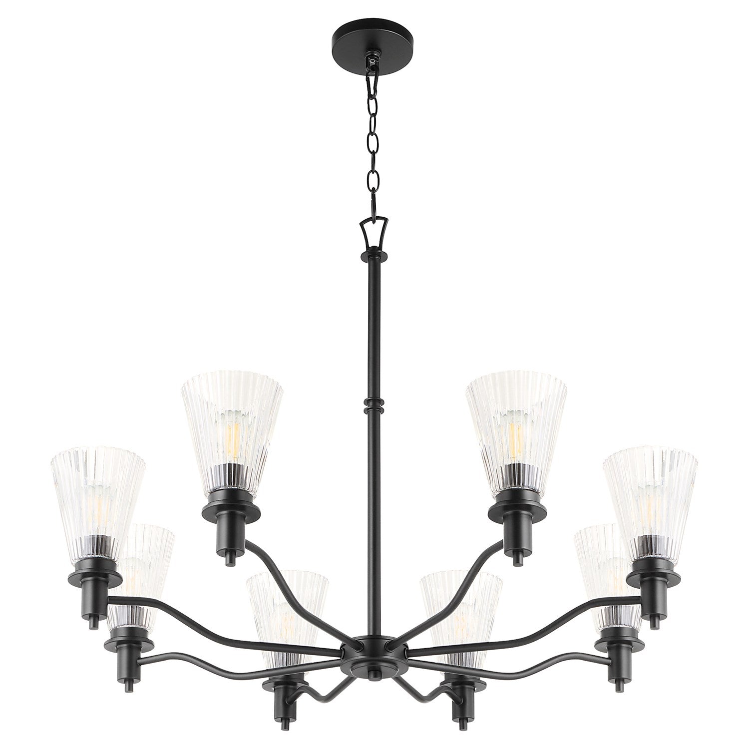 Lawton 8Lt Chand - Matte Black by Quorum
