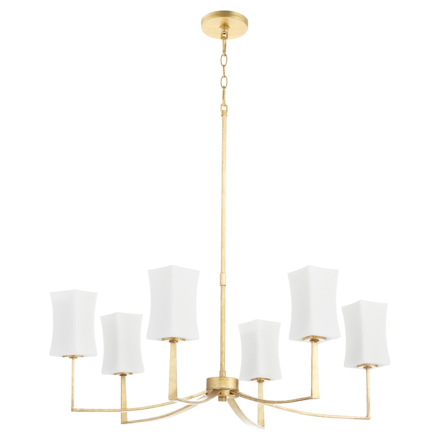 Ayala 6Lt Chand - Gold Leaf by Quorum