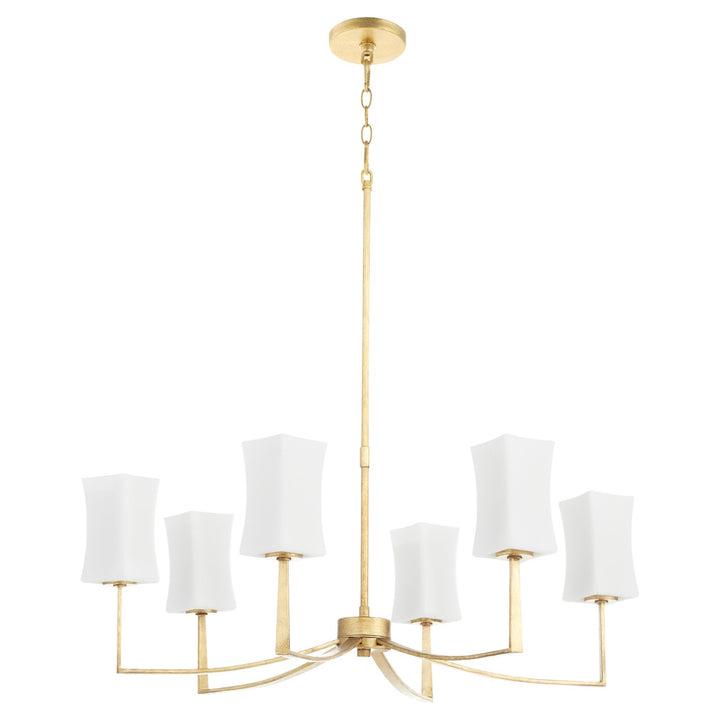 Ayala 6Lt Chand - Gold Leaf by Quorum