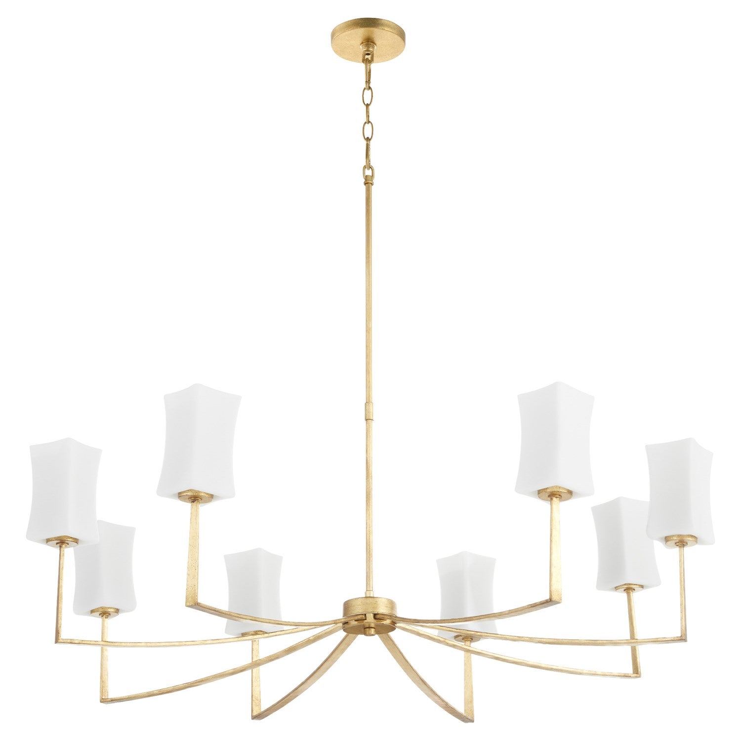 Ayala 8Lt Chand - Gold Leaf by Quorum