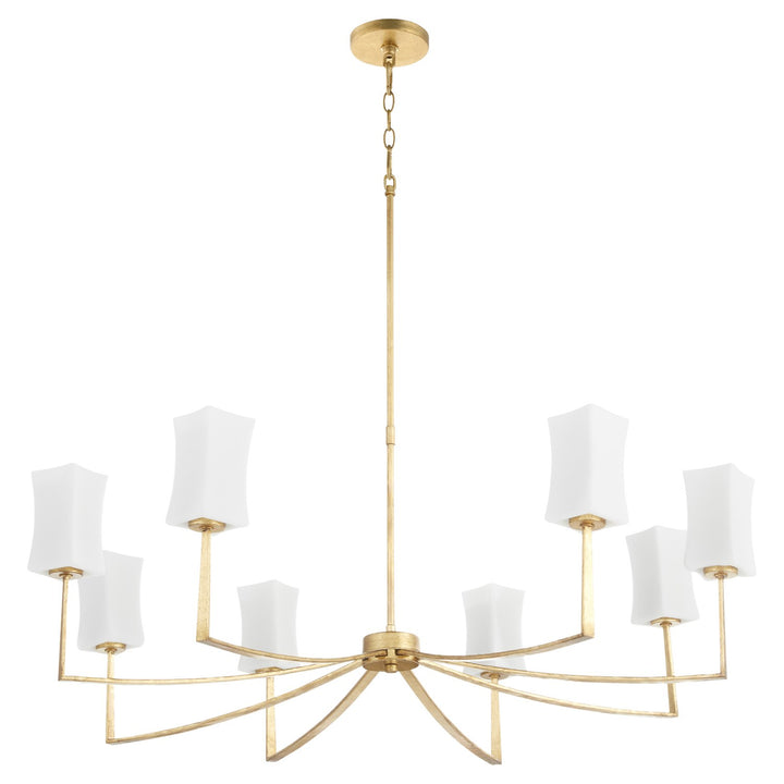 Ayala 8Lt Chand - Gold Leaf by Quorum