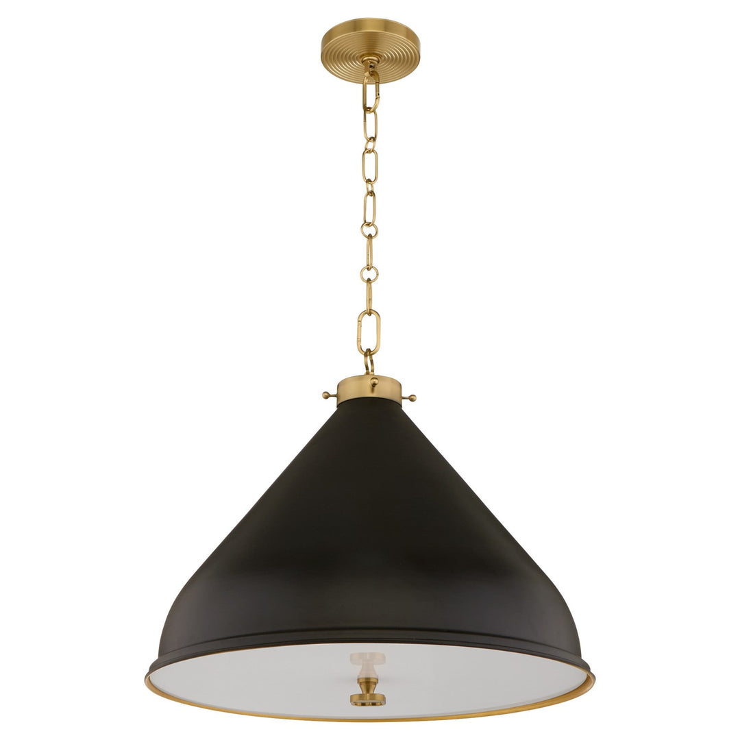 Bonnel 20" Pendantdant - Matte Black/Aged Brass